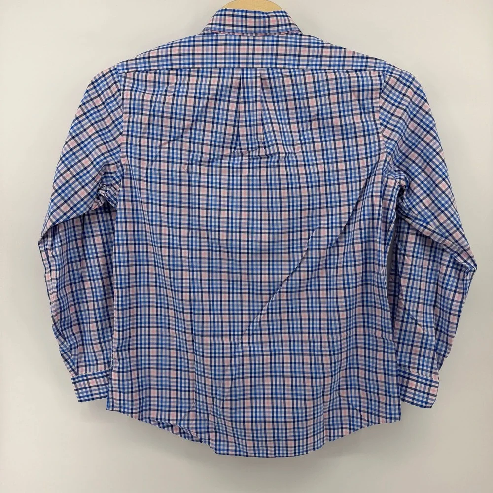 Polo Ralph Lauren Button Down Mens Large Blue Pink Check Performance Classic Fit